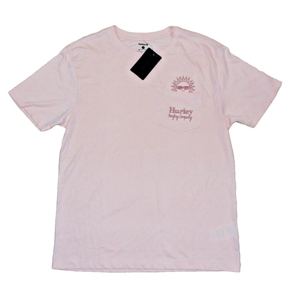 Hurley Peek-A-Boo SS Tee Candy Pink Sun Graphic T-Shirt Men's Small